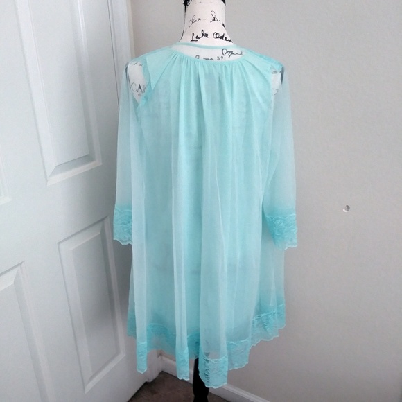 Vtg Baby doll Chiffon Peignoir Set - Picture 8 of 8